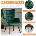 thumbnail image 3 of Furniliving Modern Accent Chair Upholstered Velvet Tufted Button Wingback Chair,Teal, 3 of 10