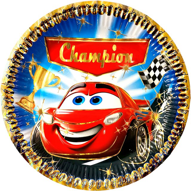 24 Pz Plato De Cartón Premium Pastelero De Personajes Turbito Azul