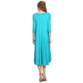 thumbnail image 4 of Women's Casual Basic Comfy 3/4 Sleeve Flare A-line Midi Long Maxi Dress, 4 of 6