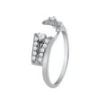 thumbnail image 2 of Round White Cubic Zirconia Split Shank Enhancer Guard Ring 14K White Gold Ring Size - 4.5, 2 of 3