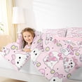 thumbnail image 4 of Feelyou Girly Pink Ghost Bedding Comforter Set for Girls, Kawaii Princess Bowknot Twin Comforter Sets, Cute Flower Floral Reversible Bedding Set, Lightweight Room Decor, 2 Pieces, 4 of 8