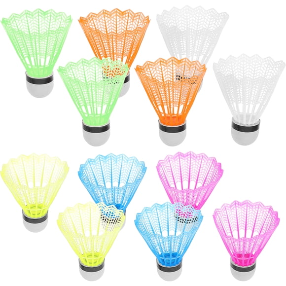 Shisuyan 12Pcs Badminton Shuttlecocks Plastic Badminton Sports Shuttlecocks Colored Small Shuttlecocks