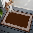 thumbnail image 4 of Coffee Brown Greek Key Large Area Rugs for Bedroom Living Room, Soft Non Slip Carpet Bedside Rug, Geometric Greece Ancient Farmhouse Geo Rectangular Floor Cover Kitchen Accent Rug 2'x3' for Office, 4 of 9