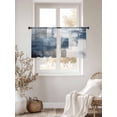 thumbnail image 3 of Abstract Art Sheer Curtains 54 Inch Long 2 Panels, Gradient Dark Blue Vintage Minimalist Light Filtering Rod Pocket Semi Sheer Curtains, Sheer Voile Drapes for Living Room Bedroom, 52"x54", 3 of 5