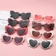 thumbnail image 2 of Love Heart Shaped Sunglasses Women Big Frame Fashion Cute Sexy Retro Cat Eye Vintage Sunglasses Uv400 Protection Unisex 01 Wine red none, 2 of 5