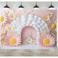 thumbnail image 4 of Daisy Arch Wall Baby Shower Backdrop Pink White Floral 1st Birthday Photography Background for Girls Pink Daisy Birthday Party Decorations Banner Supplies Photo Booth Props, 4 of 4