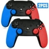2 Pack Wireless Gamepad For Nintendo Switch, Remote Pro Controller Joystick for Switch Console, Supports Gyro Axis, Turbo and Dual Vibration (Blue + Red + Black)