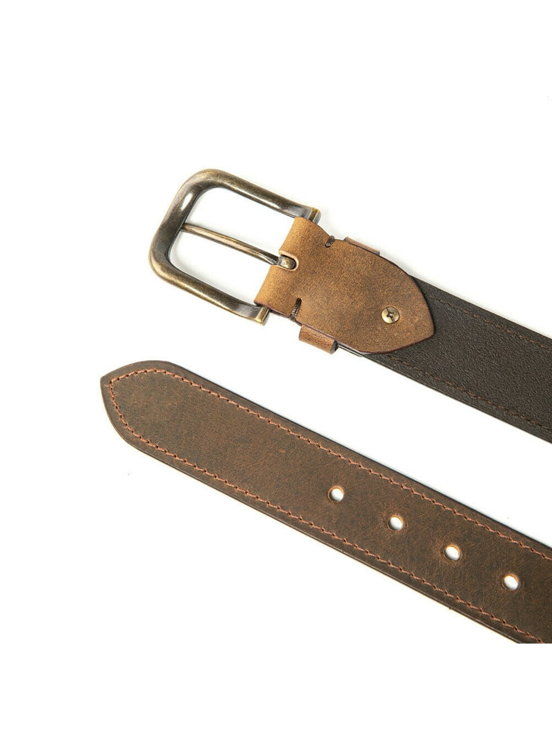 Men's Full Grain Leather Belt - Handmade Heavy Duty Work Belt, Top Grain Leather, Adjustable Fit, Gift Box