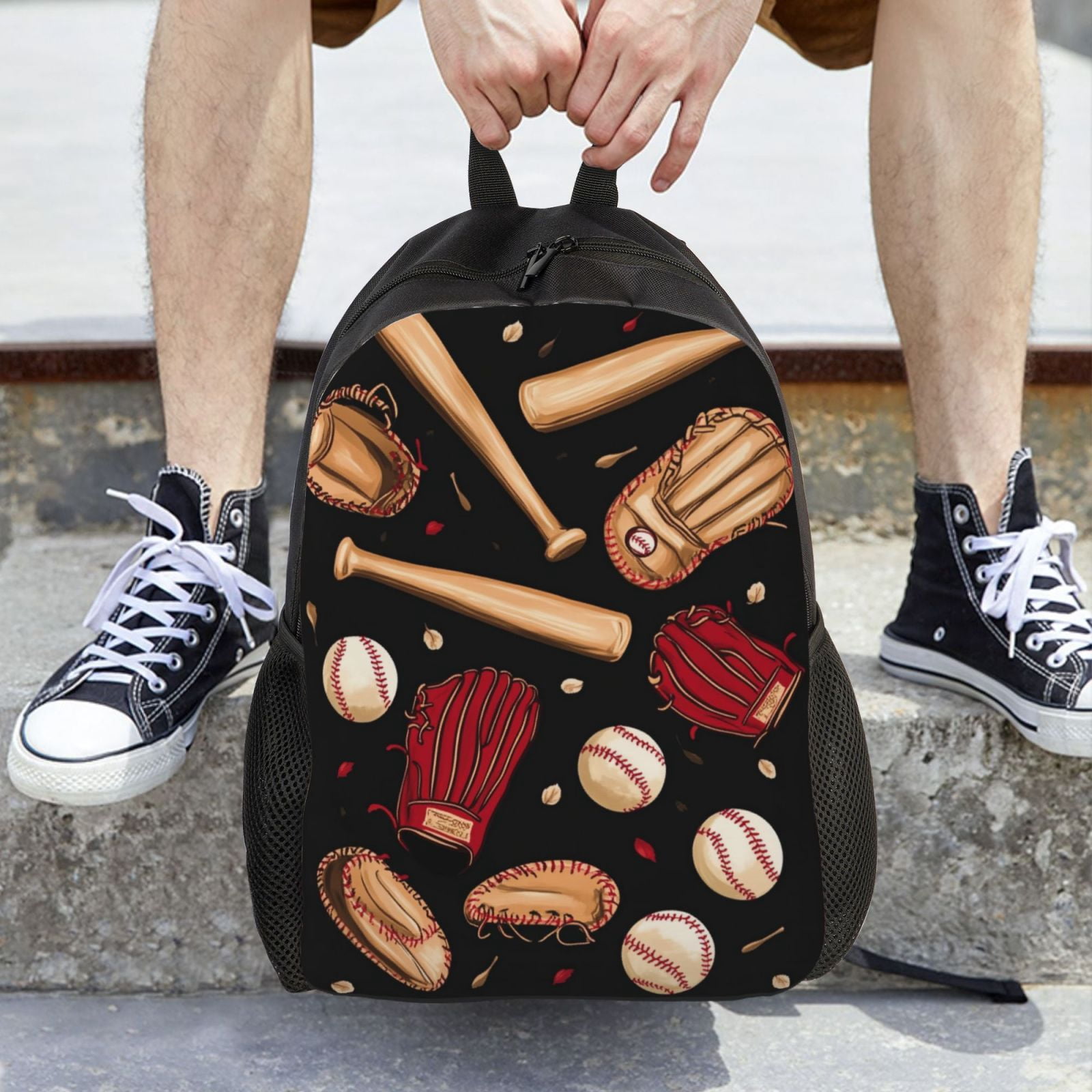 Baseball Backpack Double Shoulder Backpack Durable, Spacious, Ergonomic Design for Travel, Work & Outdoor Use