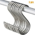 thumbnail image 1 of 5PCS S Hooks, Hooks for Hanging, Stainless Steel Metal S-Shaped Hooks Kitchen Pot Pan Hanger Clothes Storage Rack, 1 of 6