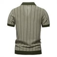 thumbnail image 3 of ohmzyzo Men's Vintage Knit Polo Shirt Short Sleeve Striped Multicolor Button Down Knitting Golf Shirts Tops, 3 of 8
