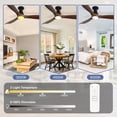 thumbnail image 4 of 52-Inch Low Profile Flush Mount Ceiling Fan with Light - Walnut 3-Blade, Remote APP Control, Dimmable ＆ Timer, Ultra Quiet DC Motor, Hanging Fan for Indoor/Outdoor Use, 4 of 10