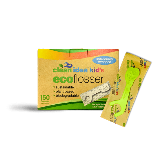 Clean Idea Kids Ecofloss Individually Wrapped 150 Floss Picks