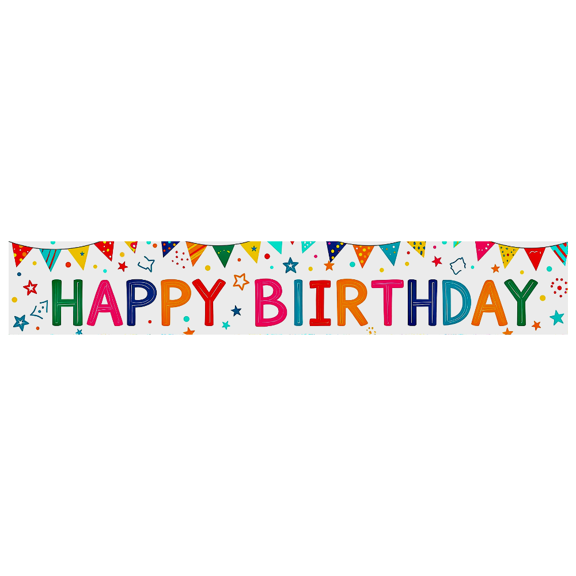 Colorful Happy Birthday Banner with Star Heart Elements Backdrop Background Party Supplies Birthday Party Decors Photography Props Birthday Decoration
