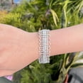 thumbnail image 4 of Gorgeous Silver Plated Round Tennis CZ Bracelet Bangle Cubic Zirconia USA Stock, 4 of 9