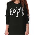 thumbnail image 3 of Enjoy Happiness Inspiring Motivate Women's Long Sleeve T Shirt Brisco Brands S, 3 of 6