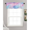 thumbnail image 3 of Pink Purple Linen Curtain Valance for Bedroom/Bathroom/Kitchen/Living/Dining Room Window,Contemporary Blue Smear Painting Abstract Art Pocket Topper Drapes Decorative Cafe Drapery Panel 60"x18", 3 of 6
