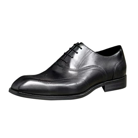 adviicd Men s Dress Shoes Extra Wide Men s Dress Shoes Formal Classic Lace-up Oxfords (Black 12)
