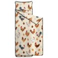 thumbnail image 2 of Rooster and Egg Cream Pattern Teens Toddler Nap Mat with Pillow, Sleeping Mat Bag for Preschool Daycare 60"x20", 2 of 6