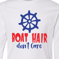thumbnail image 4 of Inktastic Boat Hair Don't Care, Steering Wheel - Red Blue Long Sleeve Youth T-Shirt, 4 of 5