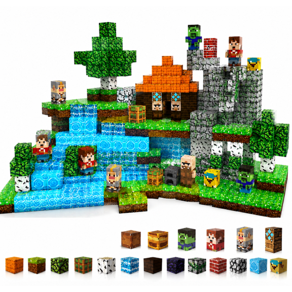 Annexfun 200 PCS Magnetic Blocks - Magnetic Building Blocks Cubes Adventurer, Magnet Toys for Kids Age 3 , Toy Building Set for Kids, Birthday Gifts for Boys Girls Age 4-8, 8-12
