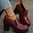 thumbnail image 3 of Xfvqtps Womens Elastic Ankle Boots Chunky Heel Slip On Booties Round Toe Casual Shoes Chelsea Boots Flat Heel Boots Comfortable Footwear, 3 of 9