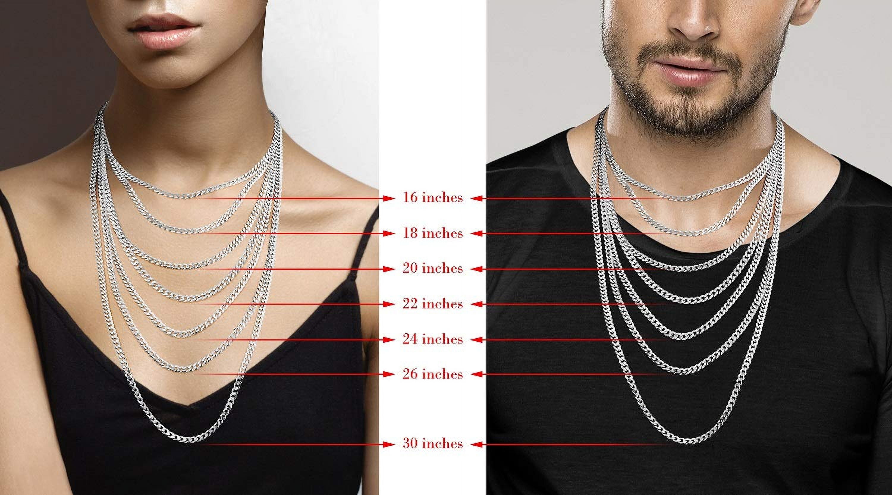 Miabella Solid 925 Sterling Silver Italian 5mm Diamond Cut Cuban Link Curb Chain Necklace for Women Men, Made in Italy (22 Inches)