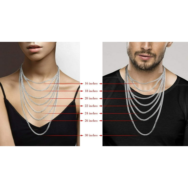 Miabella 925 Sterling Silver Cuban Link Chain Necklace, 22 Inches photo 6