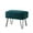 Deep Teal, variant on Home Soft Things Textured Velvet Ottoman Stool Chair, Upholstered Footrest with Black Metal Legs, Softpink, 19" x 13" x 17"