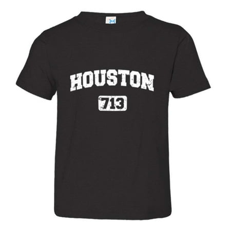 

PleaseMeTees™ Toddler Houston 713 Area Code Distressed HQ Tee