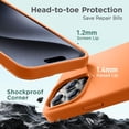 thumbnail image 6 of Designed for iPhone 15 Pro Case, Silicone Ultra Slim Shockproof Protective Phone Case with [Soft Anti-Scratch Microfiber Lining], 6.1 inch, Kumquat, 6 of 11