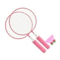 thumbnail image 4 of Children Badminton Racket Set Large Mesh Soft Anti Slip Handle Comfortable Grip Kids Badminton Rackets with 2 Balls Pink, 4 of 8