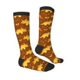 thumbnail image 3 of Picia Women Crew Soft Moisture-wicking Socks Dinosaurs and Leaves Pattern Design Cotton Socks, One Size fit All, 3 of 9