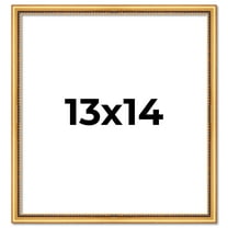 13x14 Frame Beaded Gold Solid Wood Picture Frame | 0.75 Inches Moulding Width | Liscio Oro