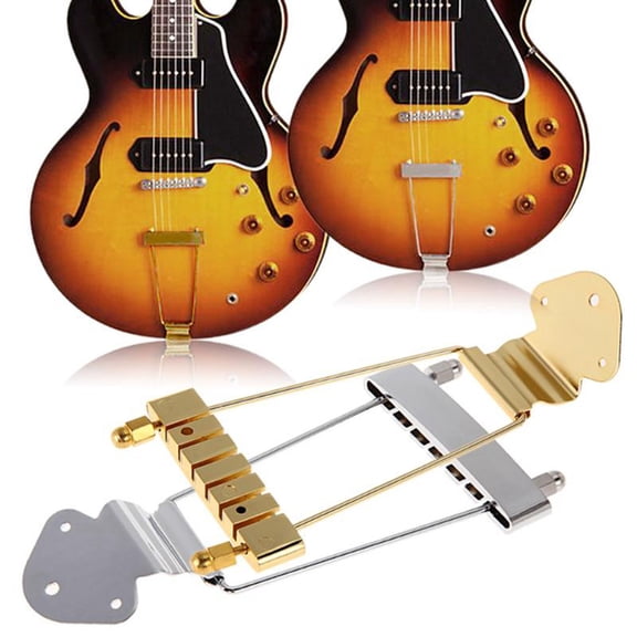 6 String Guitar Trapeze Tailpiece Bridge Replacement Parts for Jazz Electric Archtop Bass