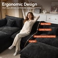 thumbnail image 5 of Ovios 108" Modular Sectional Sofa U-Shaped Cloud Couch with 2 Ottomans, Comfy Living Room Furniture, Chenille, Black, 5 of 10