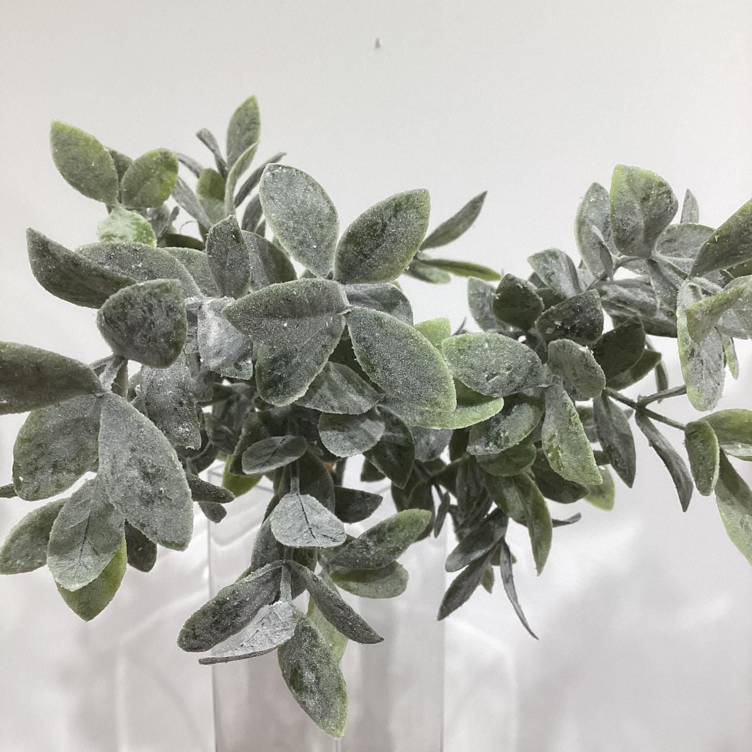 FLOCKED DUSTY BASIL, ARTIFICIAL FLOWERS