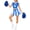 Blue, variant on 4 Piece Cheerleading Outfit for Women Crop Top Mini Skirt Pom Poms and Socks Adult Cheerleader Uniform Clothing for Performance Celebration L Black