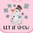 thumbnail image 4 of Inktastic Let It Snow Cute Snowman in Hat and Scarf Boys or Girls Baby Bib, 4 of 4