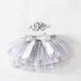thumbnail image 3 of Odeerbi Baby Girls Tiered Skirt Bloomers Diaper Cover Fashion New Half Skirt Set Embroidered Mesh Skirt Solid Color Princess Bow Skirt Gray, 3 of 4