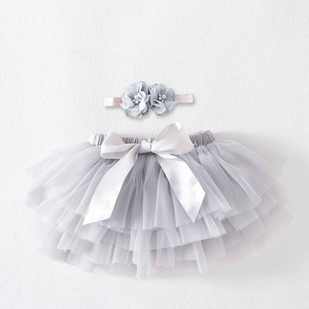 

ATOGUTA Girls Clolthes Skirt Set 2 Piece Outfit Tutu Skirt Dance Dress Ruffle Tiered Tulle Tutu Skirts with Hairband Size 0-3T