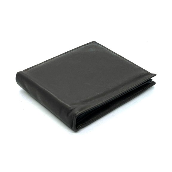 RFID Blocking Men's Genuine Cowhide Leather Premium Bifold Wallet Center Flap ID Card Holder