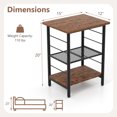 thumbnail image 3 of Gymax 2PCS 3-Tier Side End Table w/ Adjustable Mesh Shelf Narrow Nightstand, 3 of 10