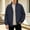 Dark Blue, variant on Solid Color Raglan Sleeves With Elastic Closure Men's Versatile Stand Up Collar Jacket For Daily Use Coffee S