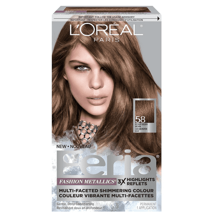 L'Oréal Paris Feria Shimmering Permanent Haircolour Gel, 58 (Medium Brown)