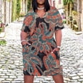 thumbnail image 2 of Vibrant Paisley Floral Dark Design Summer Dresses for Women Beach Boho, 2 of 5