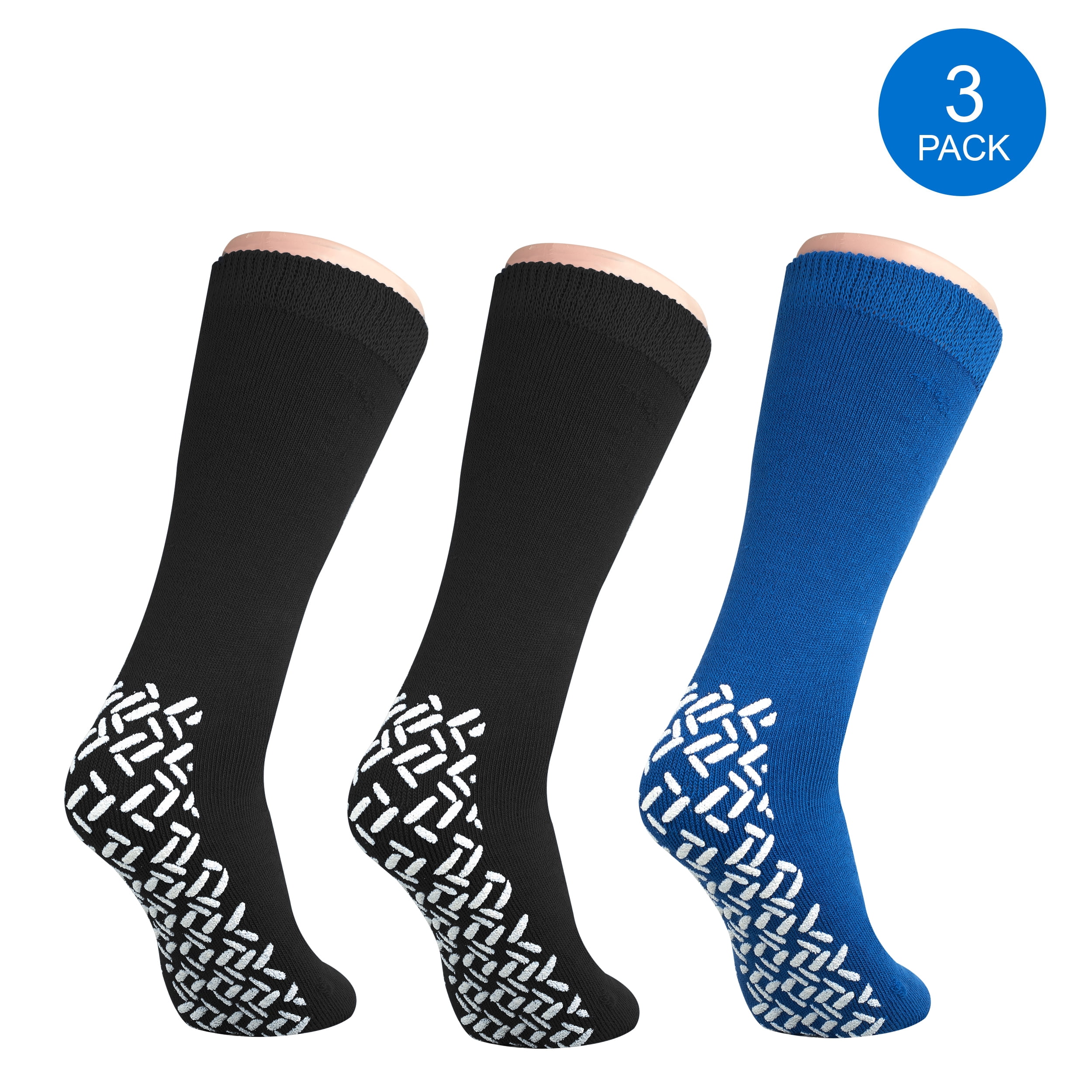 Pack of 3 Pairs XXXL NonSkid Bariatric Extra Wide Slipper Socks for