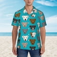 thumbnail image 4 of Pitbull Pattern Hawaiian Shirts For Men, Summer Short-Sleeve Relaxed-Fit Button-Down Shirts Large, 4 of 9