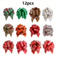 thumbnail image 1 of CHUANK 12-Piece Set Christmas Gift Wrap Bows – Vibrant Mixed Colors  Plastic  Reusable Easy-to-Use Ribbon Bows for Holiday Presents  Weddings  Gift Baskets  and Birthday Packaging, 1 of 7