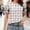 Khaki-C, variant on FRSASU Women's Fashion Spring and Summer Clothing Polka Printed Base T-shirt Lace Sleeves Short Sleeves Round Neck Top/shirt Khaki-C